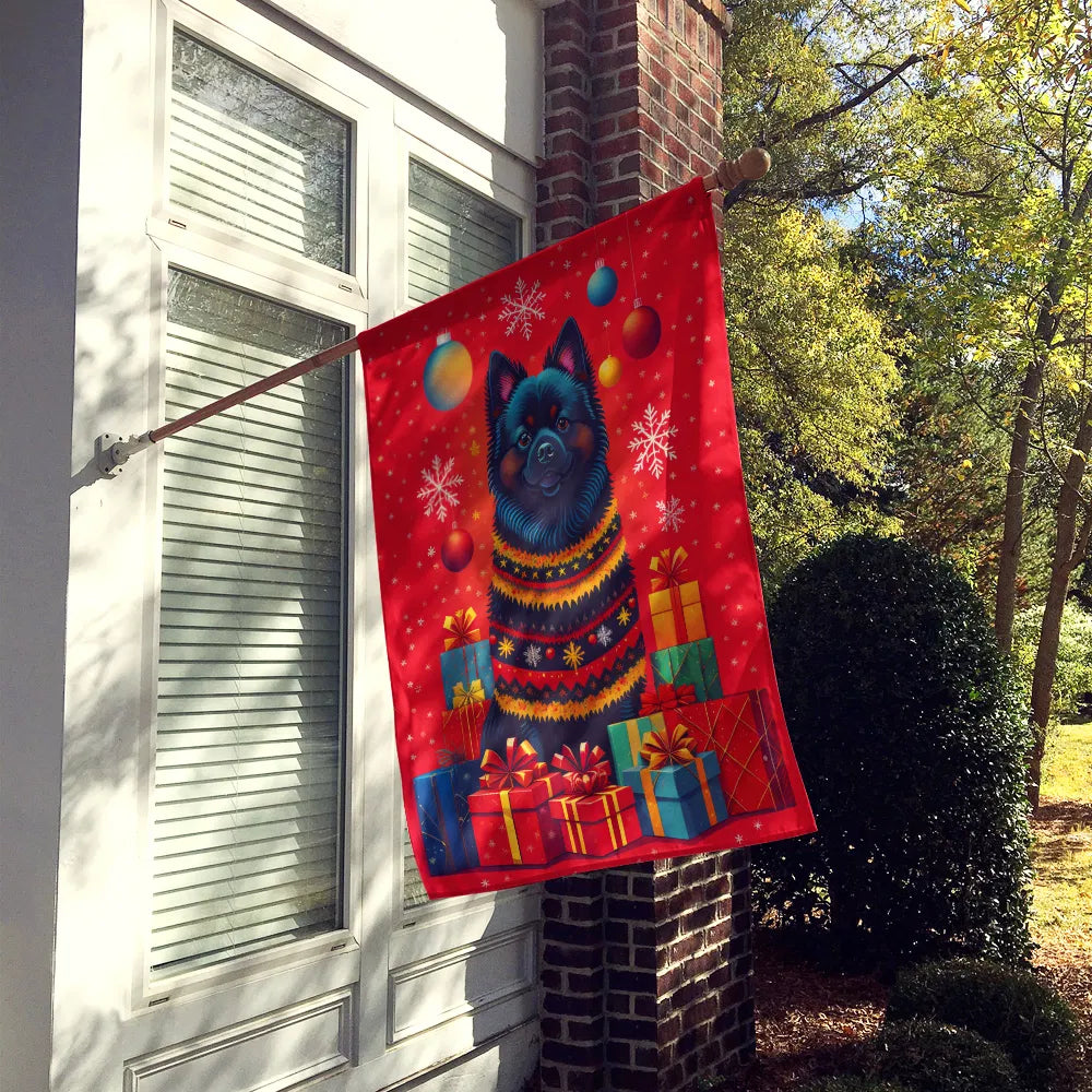 German Spitz Holiday Christmas House Flag Large Porch Sleeve Pole