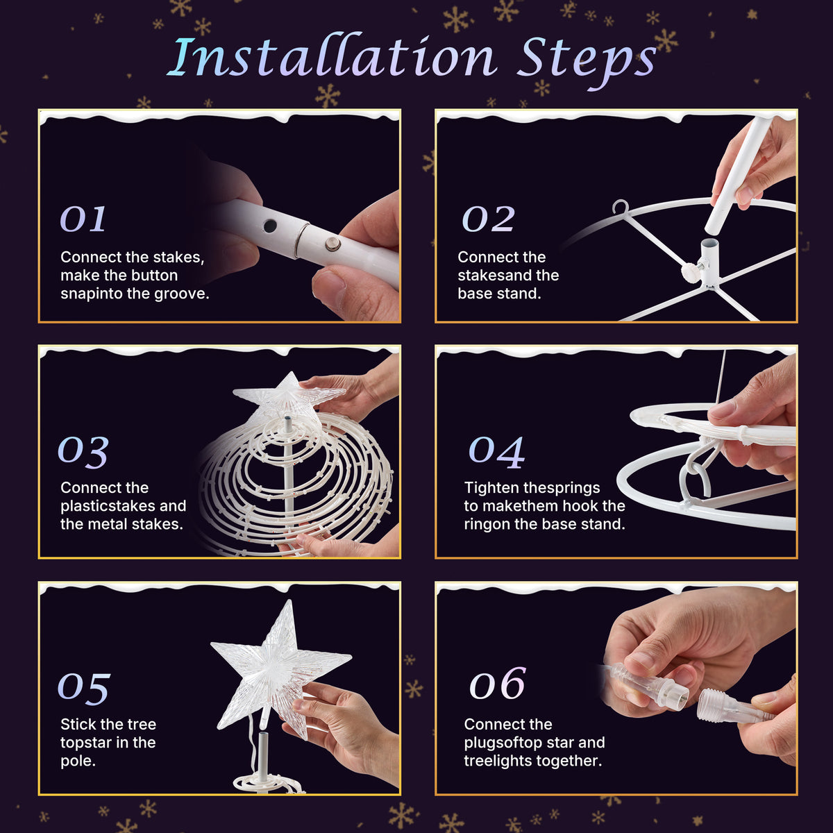 3 Pack Spiral Christmas Tree, Collapsible Unlit PVC Artificial Tree