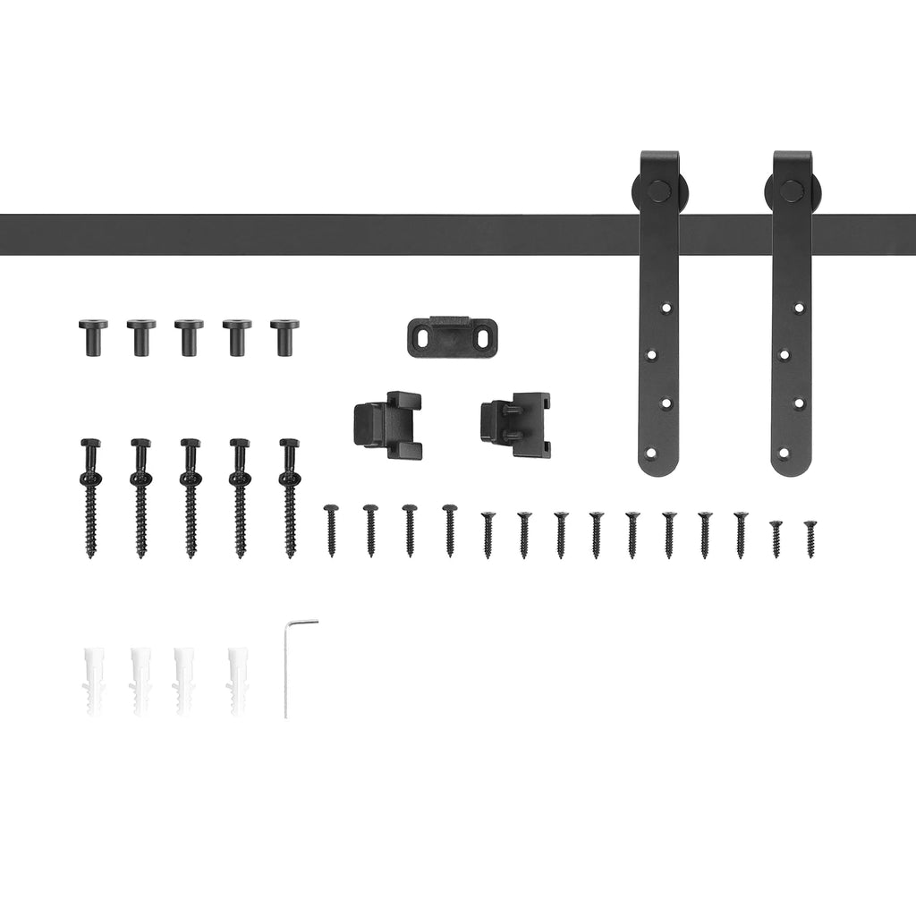 Vintage Sliding Elegance: 6FT Barn Door Hardware Kit For Single Door