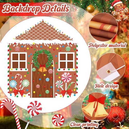 4 Pcs Christmas Gingerbread House Door Cover Decorations Gingerbread