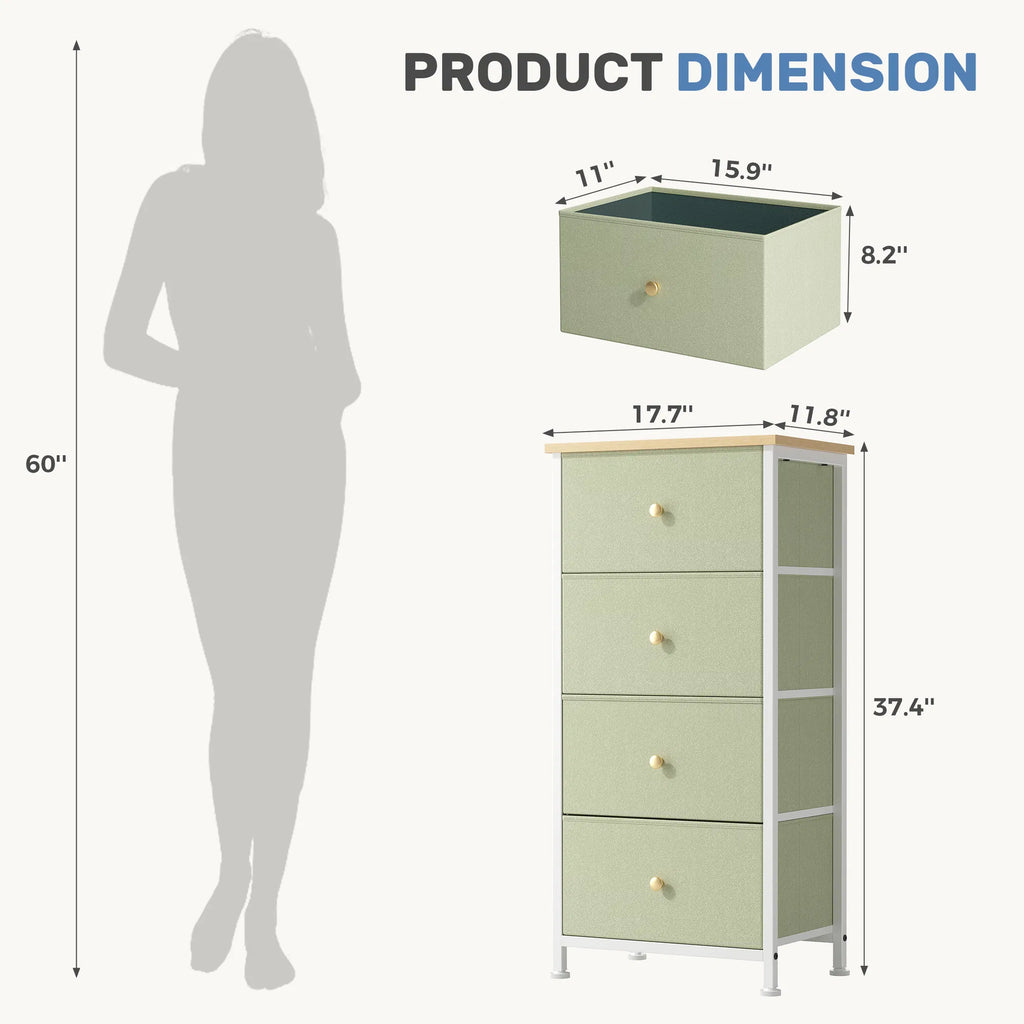4-drawer Storage Cabinet - Suitable For Bedrooms, Living Rooms