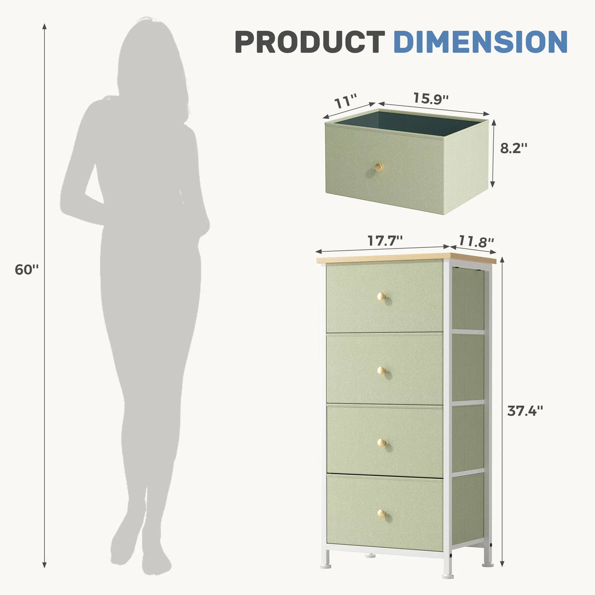 4-drawer Storage Cabinet - Suitable For Bedrooms, Living Rooms