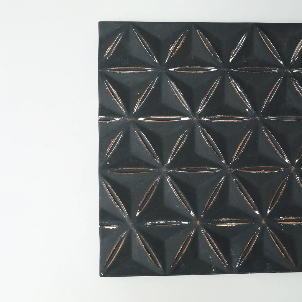 Black Square Shape Handcrafted MDF Wall Decor -16 X16 Elegant Home