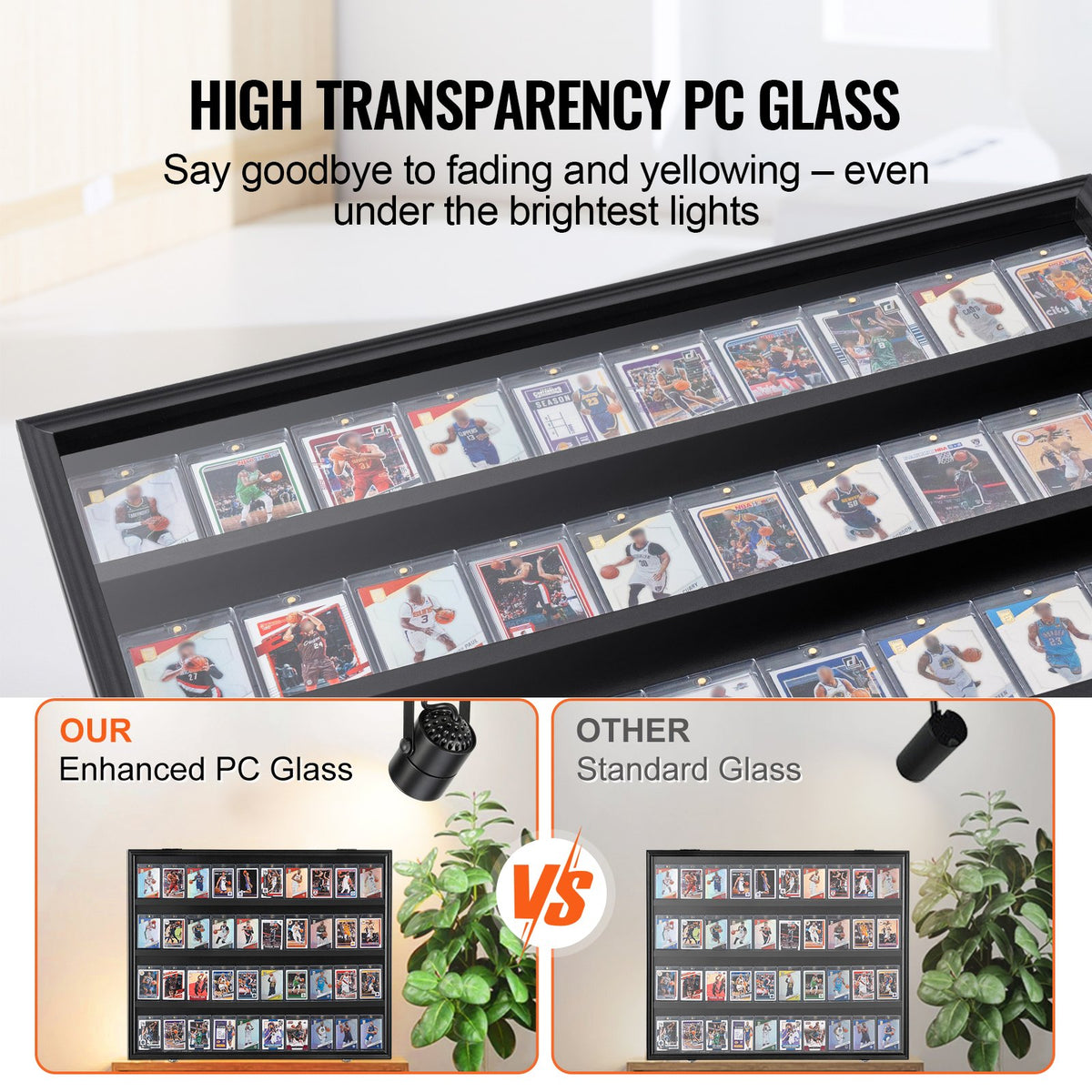 36 Graded Sports Card Display Case, 30.5x24.3x2.1 In, Baseball Card