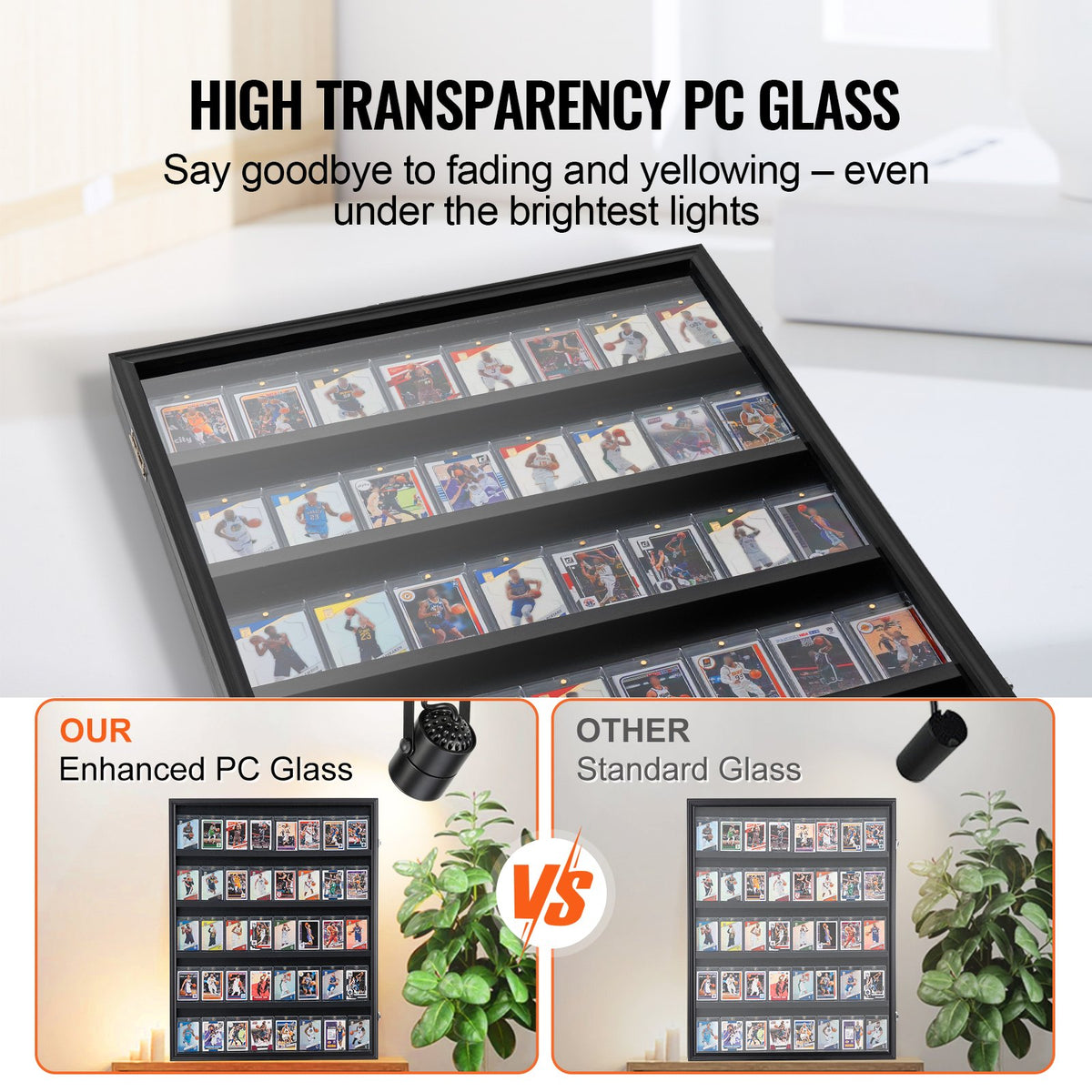 35 Graded Sports Card Display Case, 24.3x30.5x2.1 In, Baseball Card