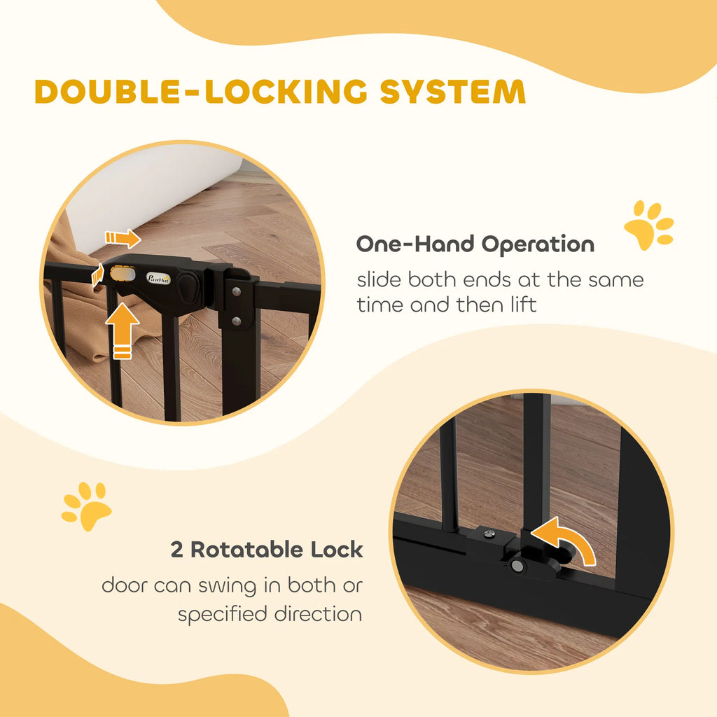 Pet Gate With Door Dog Gate And Barrier Indoor For Stairs Includes 7"