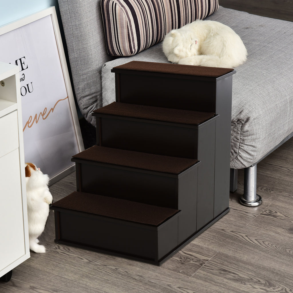 Pet Stairs, Small Pet Steps With Cushioned Removable Covering For Dogs
