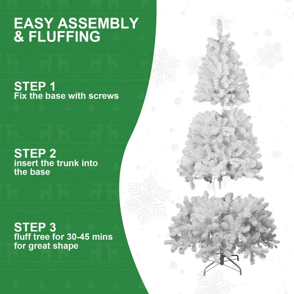 5ft Unlit White Halloween Christmas Tree With 498 Branch Tips
