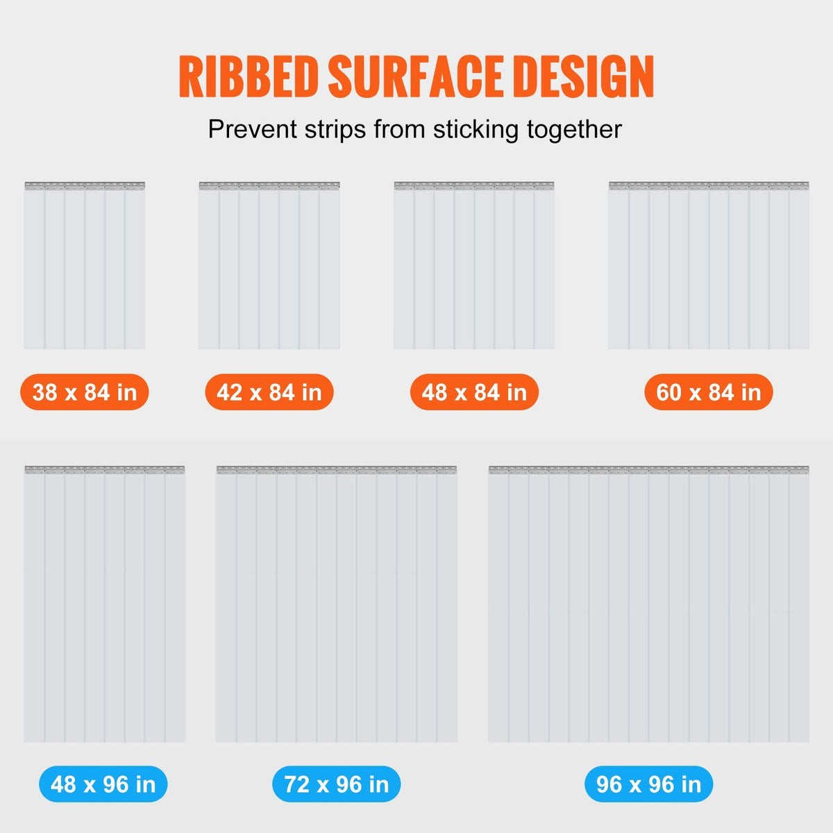 Strip Curtain, 84' Height X 38' Width, 0.08' Thickness, 6PCS Clear PVC