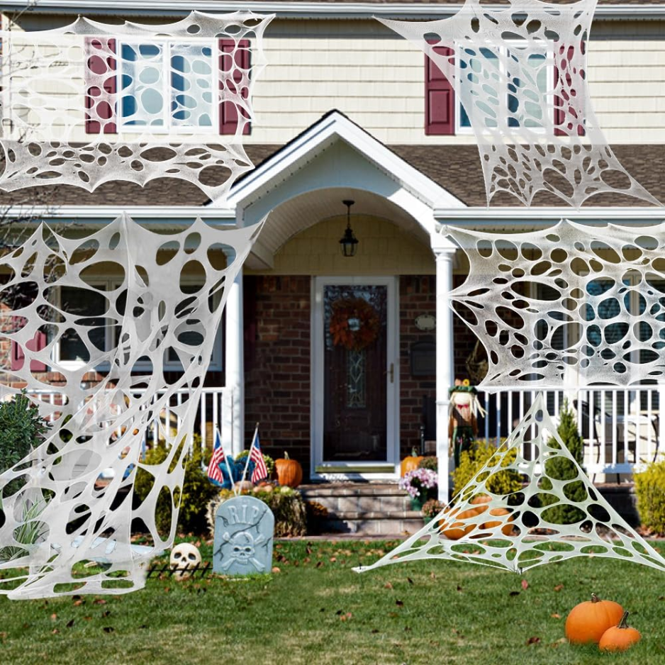 Halloween Spider Web Decorations 13.5ft Giant Stretchy Beef Netting