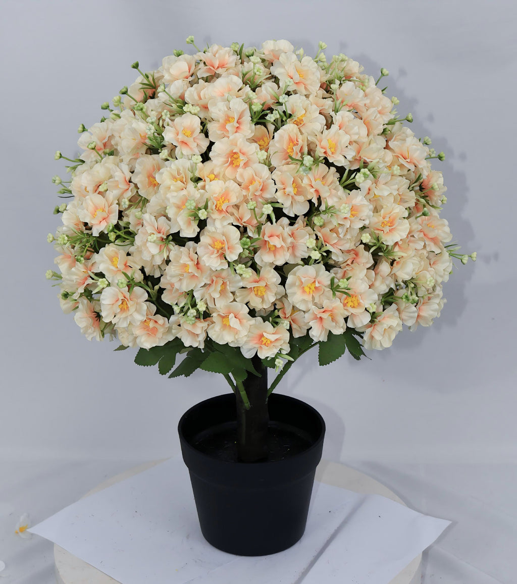 24-Inch Faux Flower Artificial Snow Lotus Potted Plant Uv-resistant