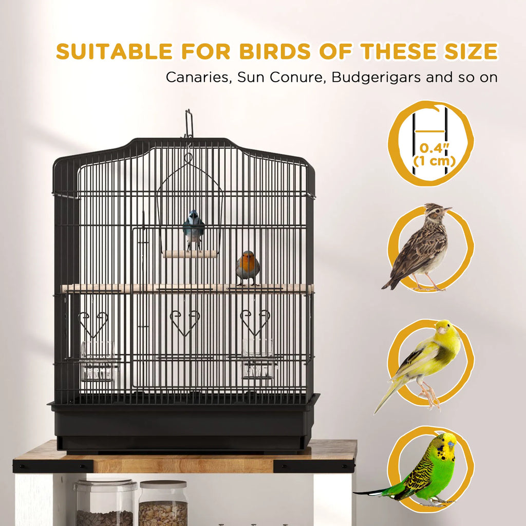 23" Bird Cage, Finches Canaries, Parrot Cage With Doors Perches, 2