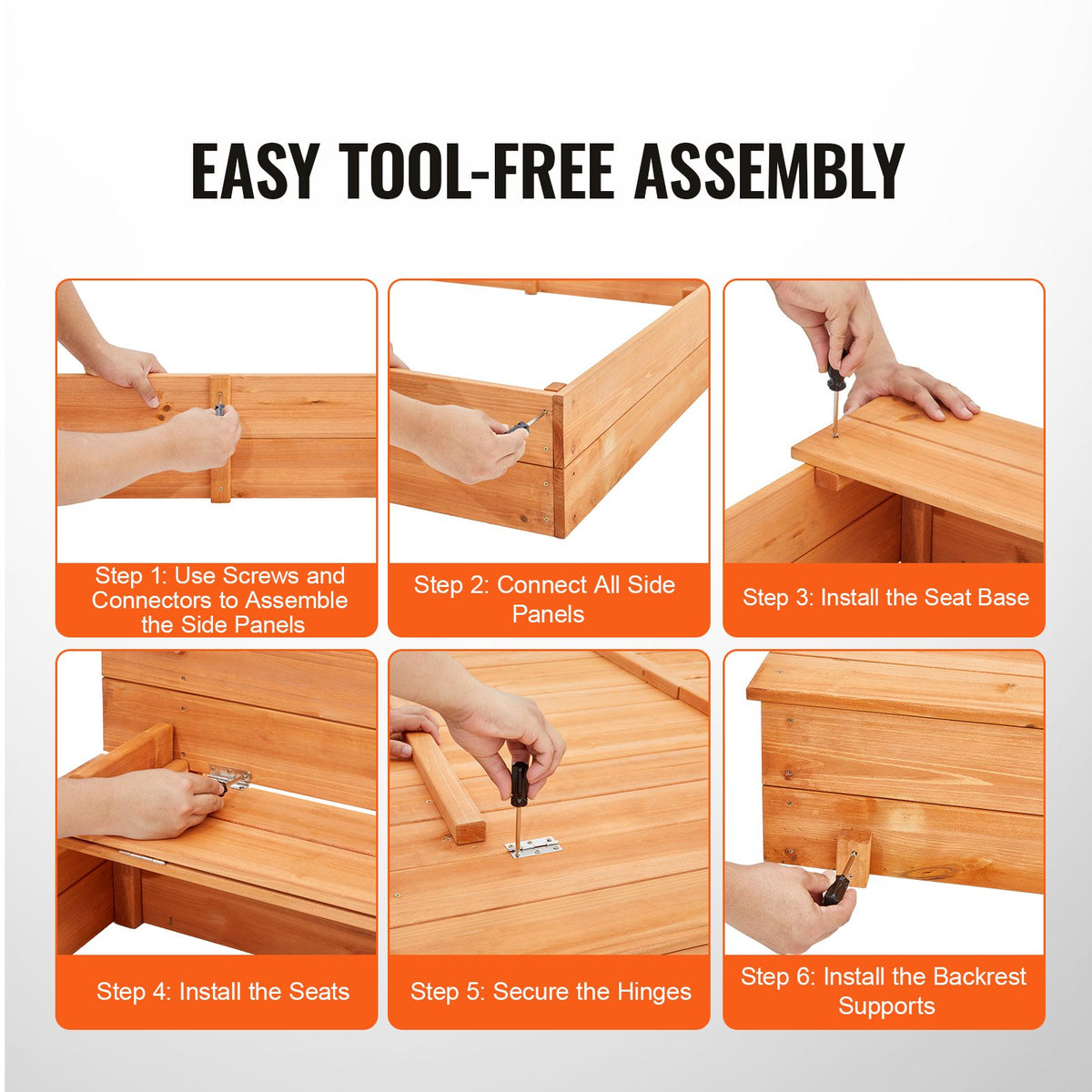 Wooden Sandbox, 52.4 X 47.2 X 16.9 In Sand Box, Sand Pit With Foldable