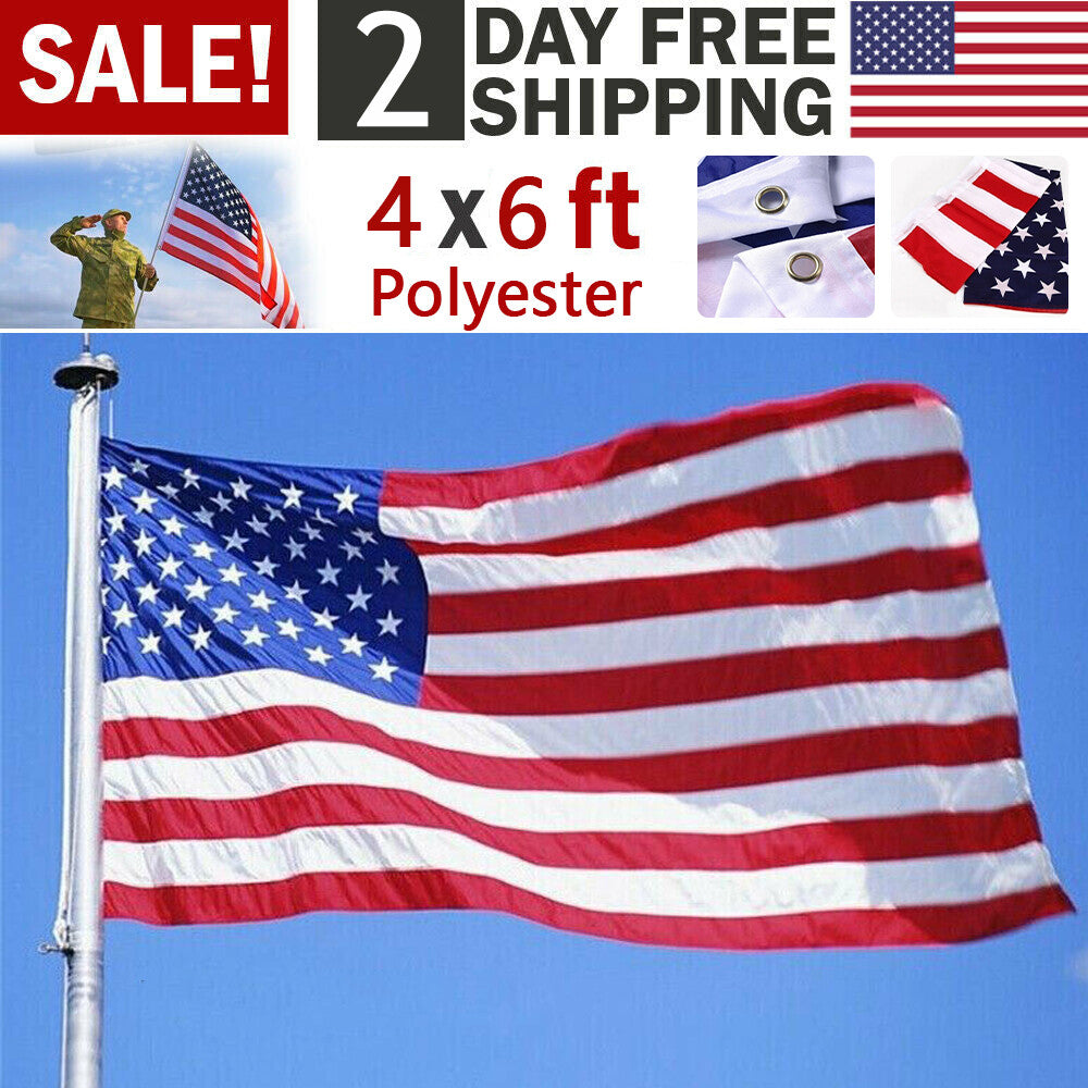 4X6FT Polyester American Flag 120cmX180cm USA Flag Outdoor Yard Decor