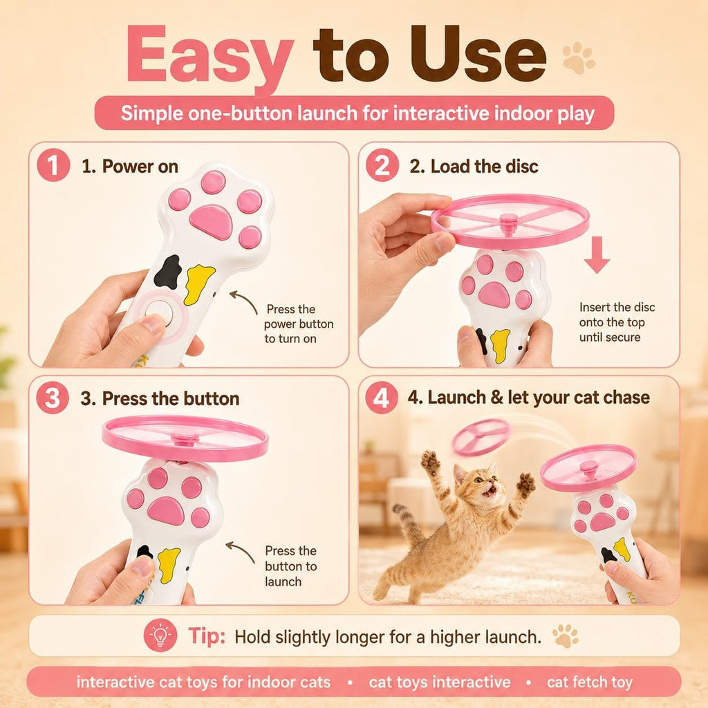 Interactive Cat Toy Launcher For Kittens, Automatic Toy Dispenser