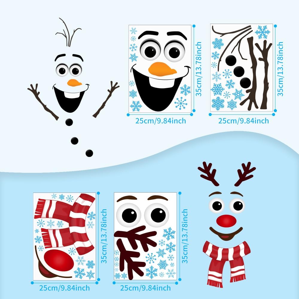 Christmas Door Decorations, Snowman Wall Stickers For Windows & Doors