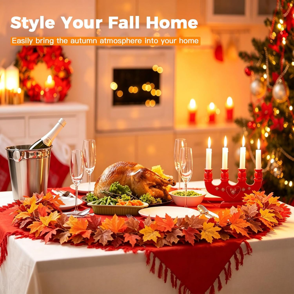 2 Pack Artificial Fall Leaf Garland, 5.9 Ft Autumn Decor