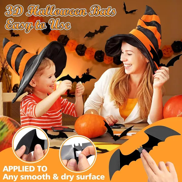 100pcs Bats Halloween Decorations: Halloween Bats Wall Décor Bat