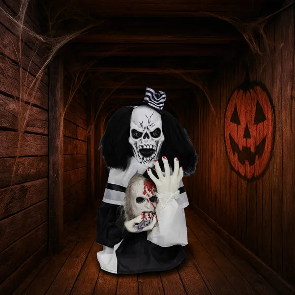 1.8ft Halloween Decoration Scary Clown, Sound-actived Party Decor