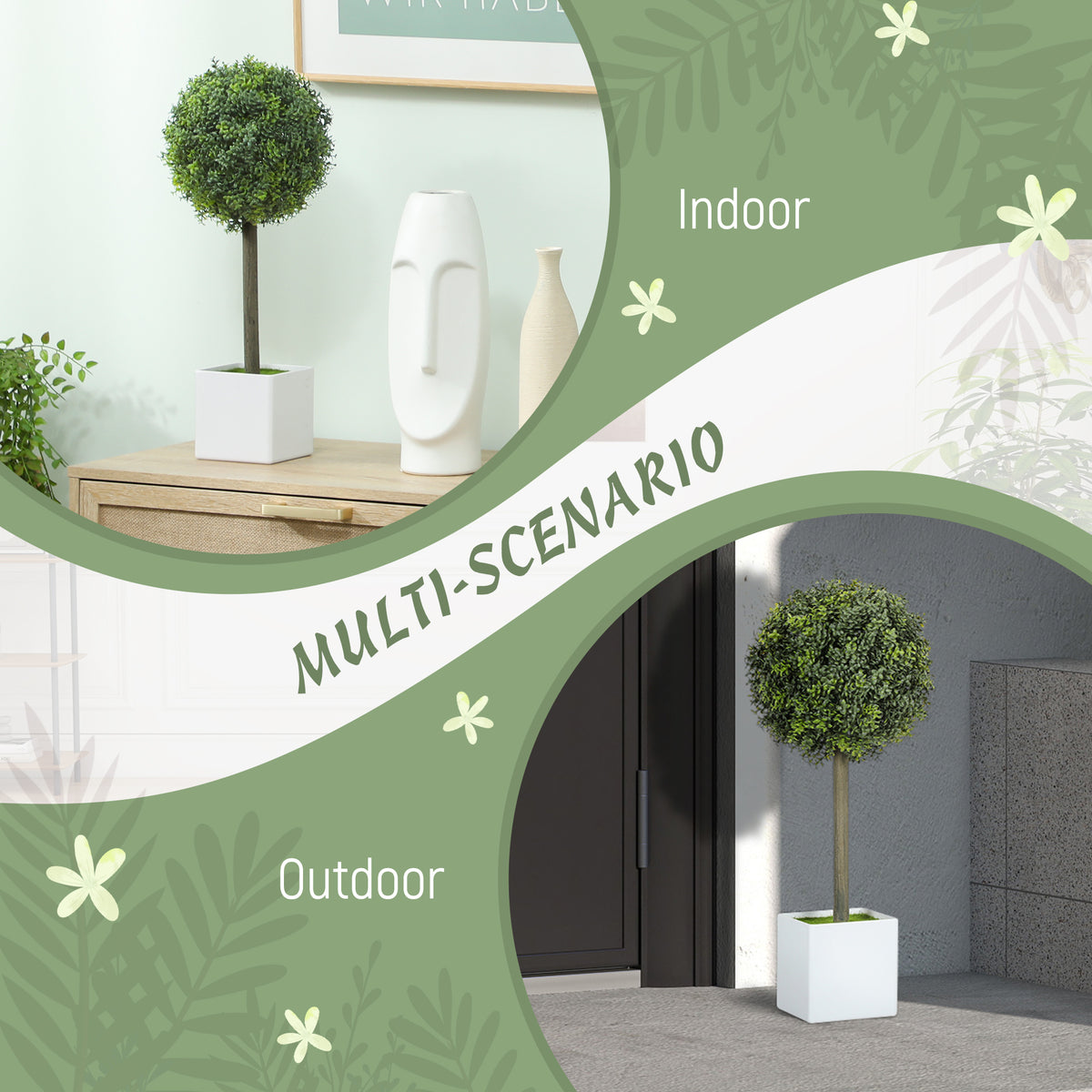 Lifelike Artificial Plants Set Of 2, Fake Boxwood Topiary Balls