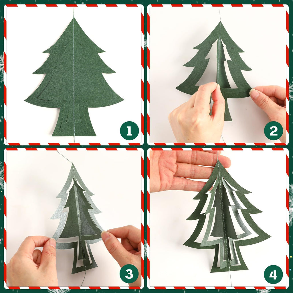 41 Ft Christmas Tree Paper Streamers Green Christmas Decorations 3D