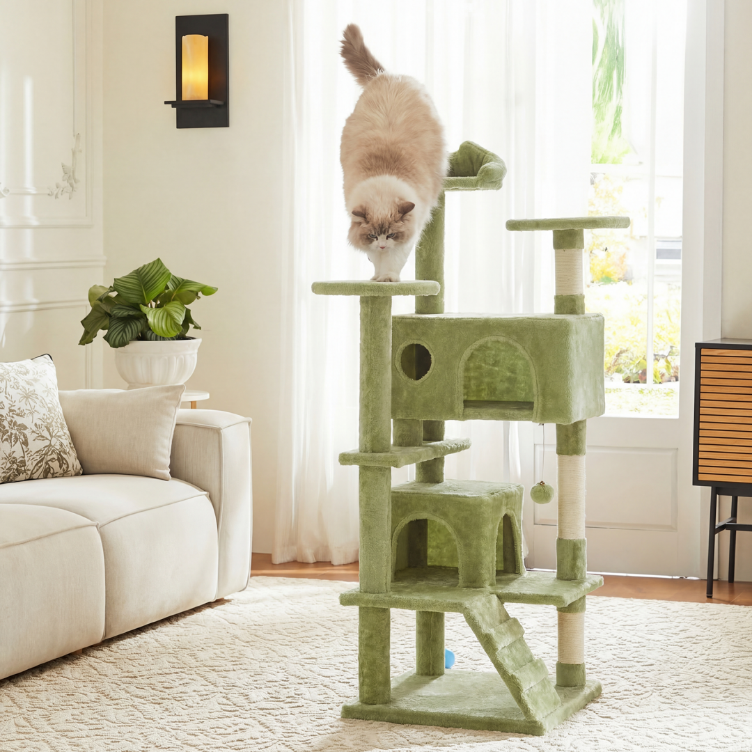 54 In Cat Tree Tower - Multi-level With Sisal Grab Post, Indoor