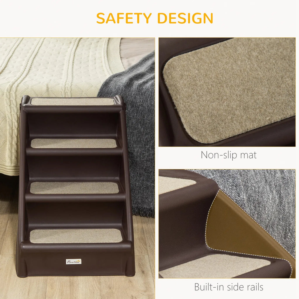 4-Level Portable Pet Stairs, Foldable Dog Ramp, Lightweight Cat Steps