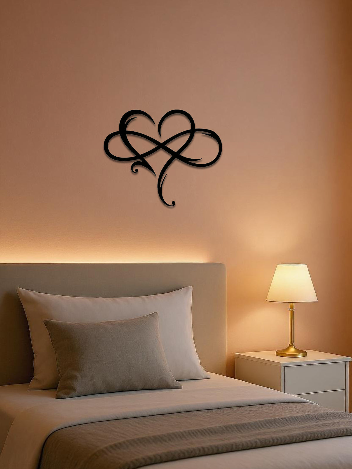 1pc Infinity Heart Metal Wall Decor Black,heart Love Sign Plaque