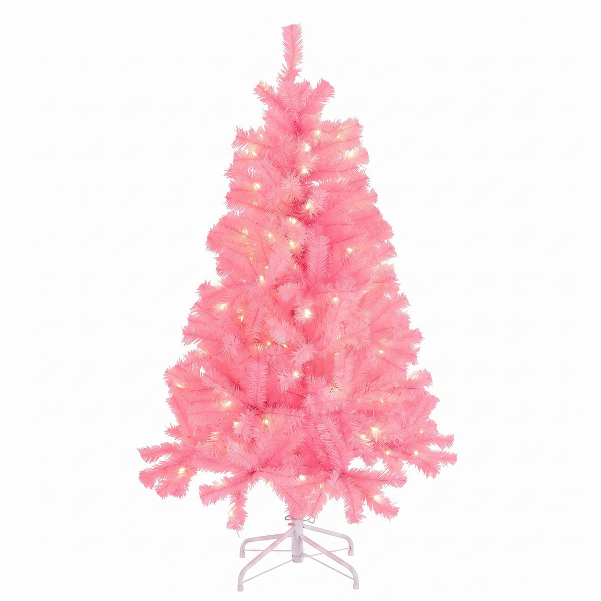 Prelit Christmas Tree, Realistic Spruce, With Metal Stand