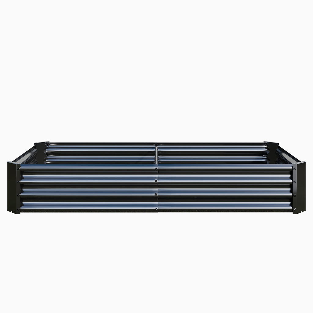2PCS Black 6×3×1ft Metal Raised Rectangle Garden Planter Beds