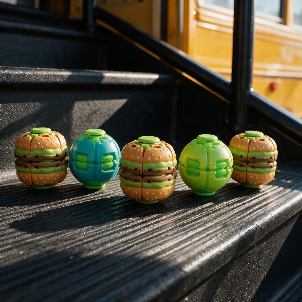 Burger Push-spinner Multi-pack, Press-to-spin Fidget Toy, Novelty