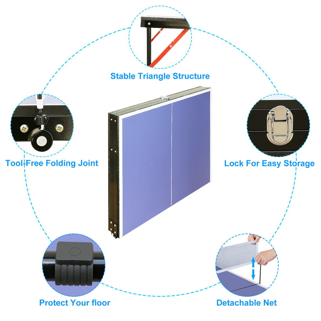 Table Tennis Table Folding Portable Table Tennis Table Set