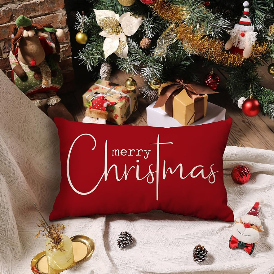 Christmas Pillow Covers Merry Christmas Throw Pillow Decorative