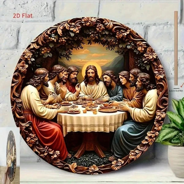 2D Flat Last Supper Wall Decor, "" Wall Decor, Exquisitely Carved Jesus