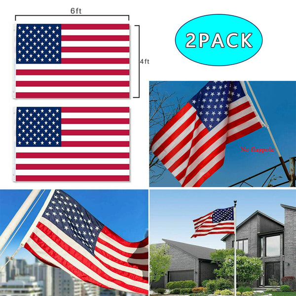 2pcs 4X6FT 120*180cm American Flag USA Flag Printed Nylon Flag National