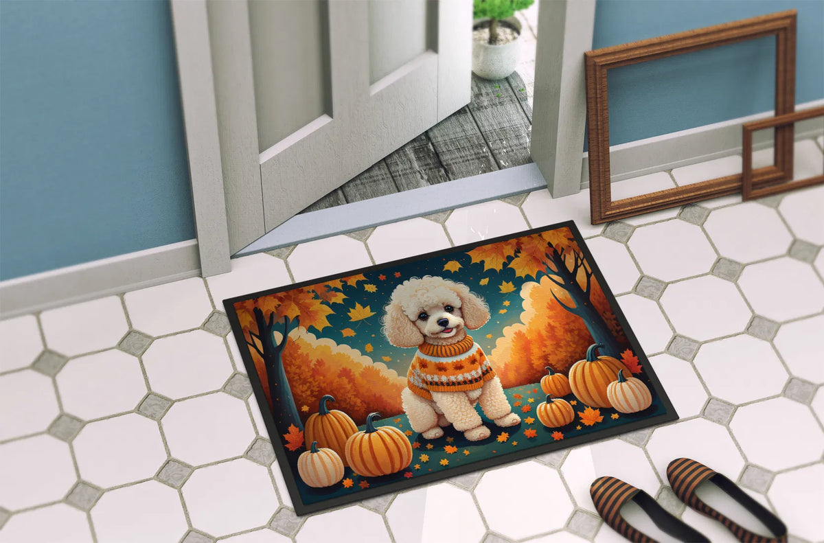 Poodle Fall Doormat Front Door Mat Indoor Outdoor Rugs For Entryway