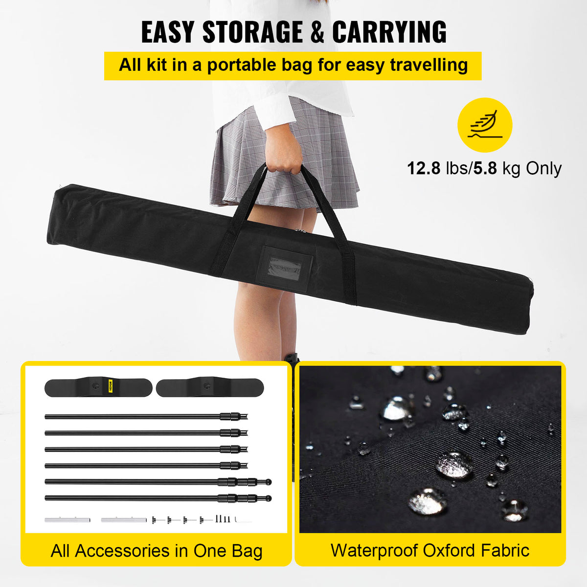 Vevor Telescopic Backdrop Banner Stand Banner Stand Adjustable Step