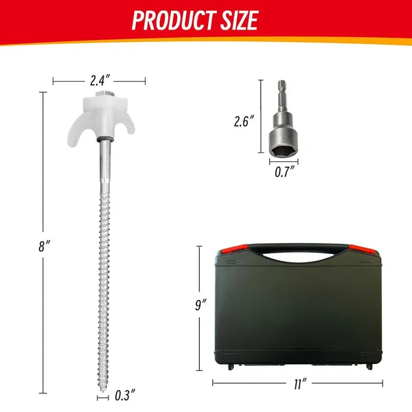 20-Pack Heavy-duty Screw-in Tent Stakes | Glow-in-the-dark Heads | Hex