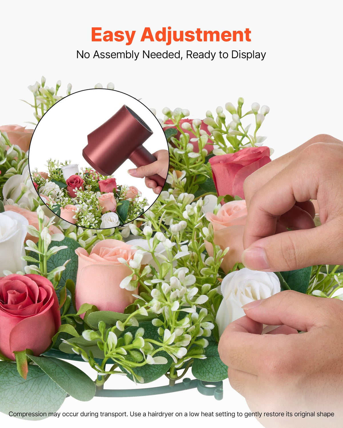 Artificial Wreath Rose Flower Wreaths For Wedding Arrangement