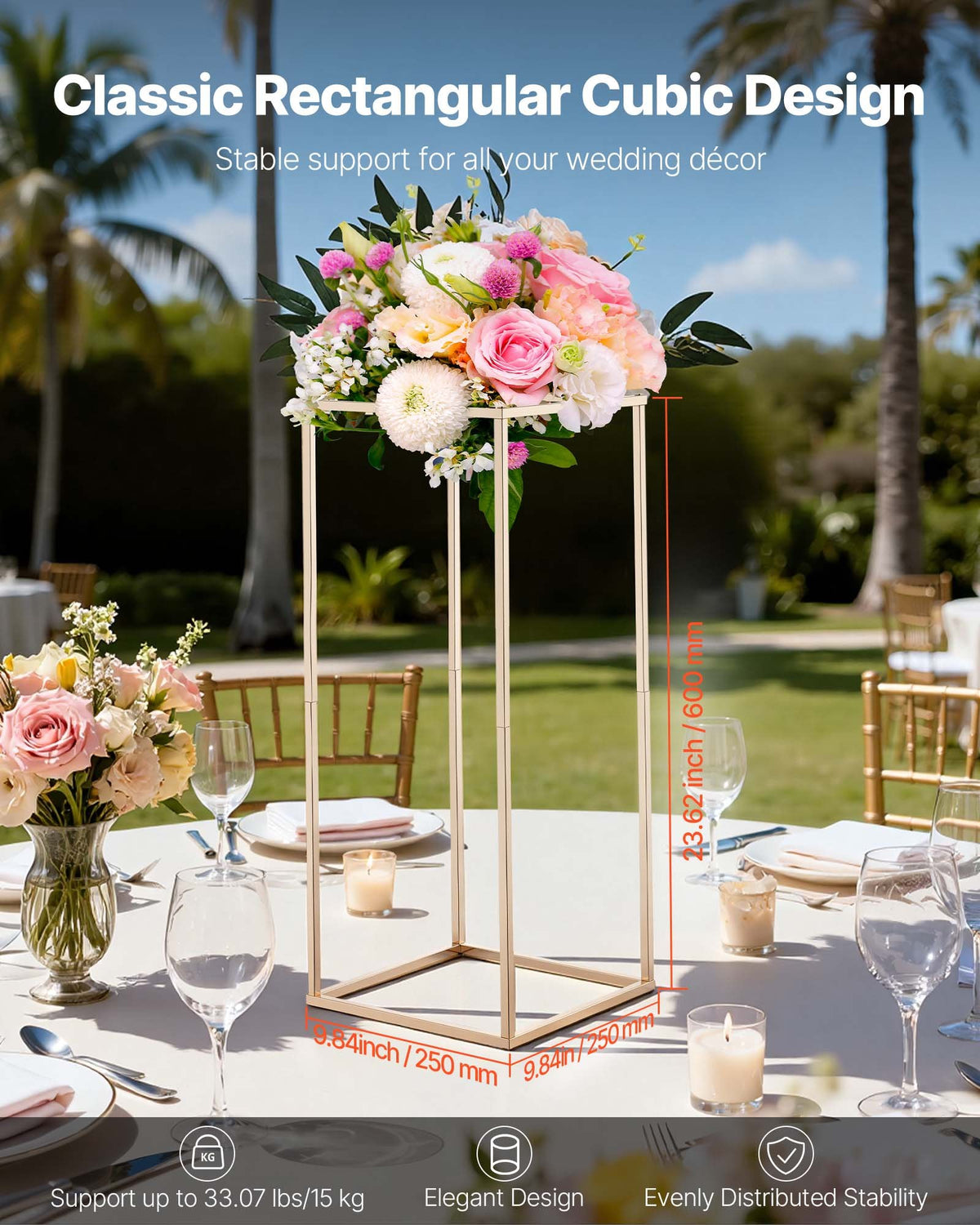 Wedding Flower Stand, 10PCS 23.62-inch Column Flower Stand, Floral
