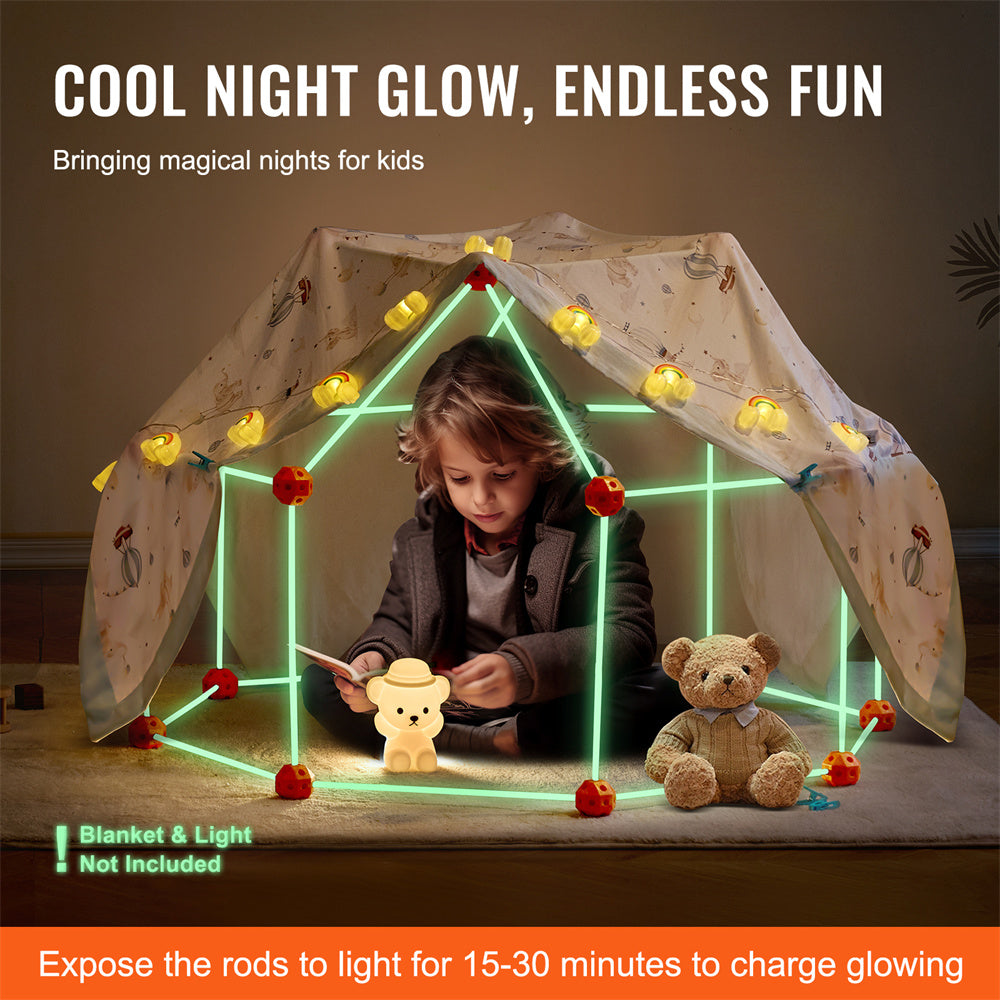 Vevor Tent Fort Building Kit For Kid Glow In The Dark STEM Construction