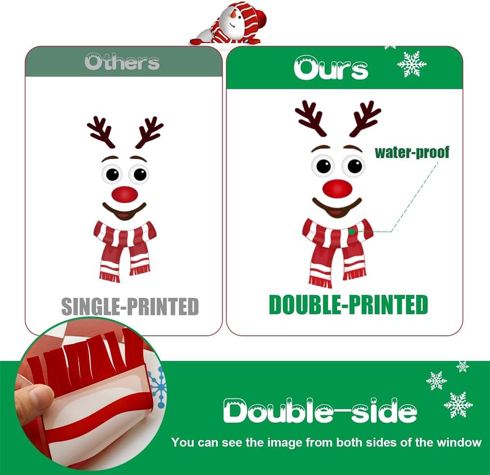 Christmas Door Decorations, Snowman Wall Stickers For Windows & Doors