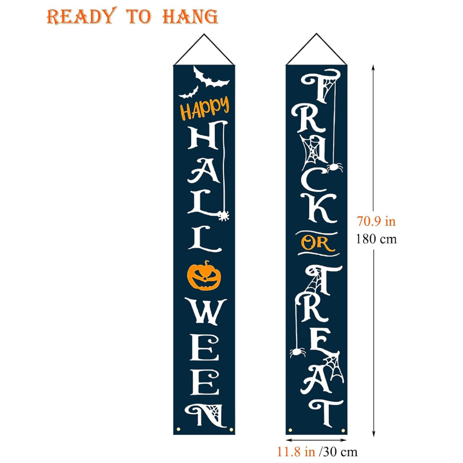 Halloween Porch Door Banner Decorations, Halloween Front Door Decor Sign