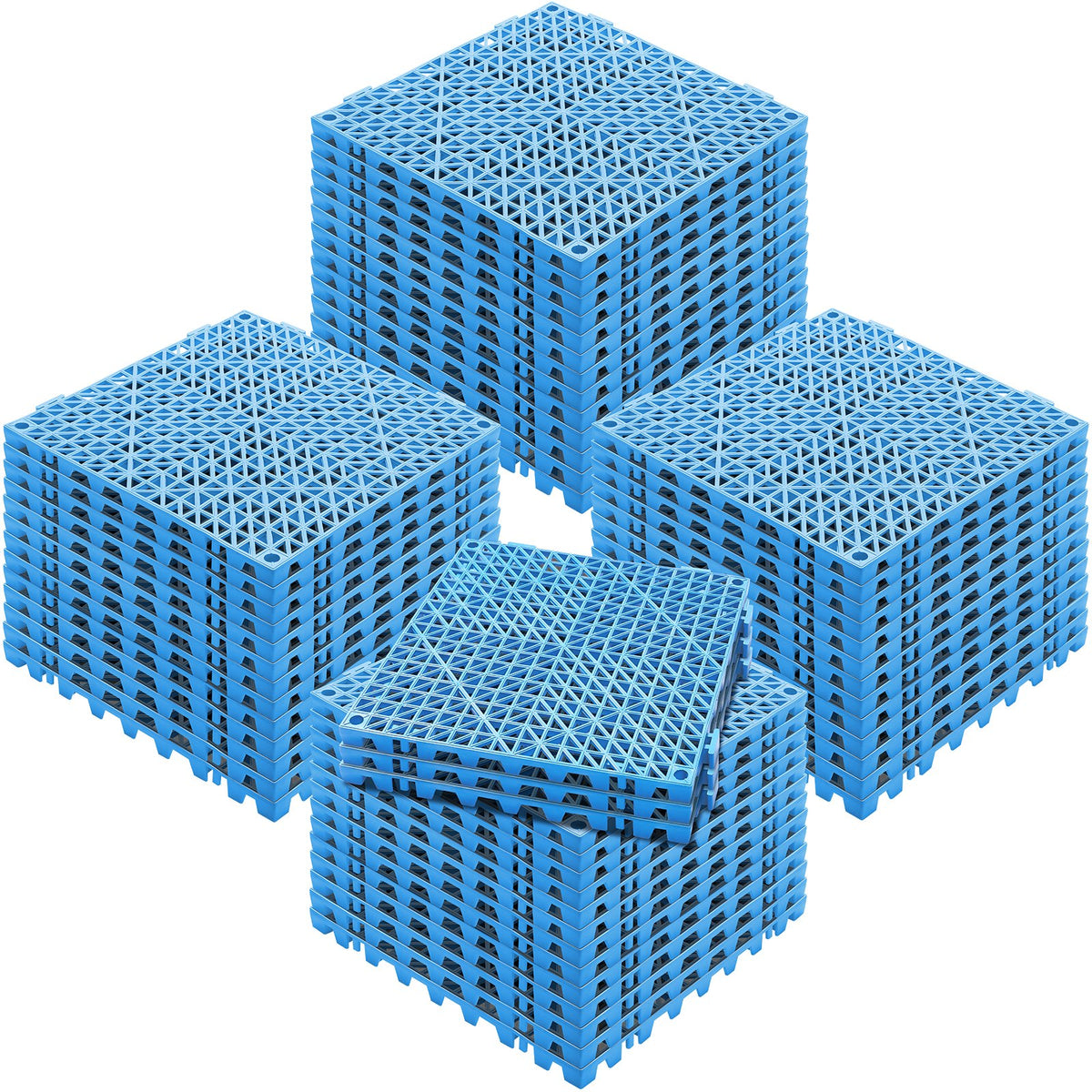 Vevor Interlocking Tile 55PCS Blue, Drainage Tiles Splicing, PVC