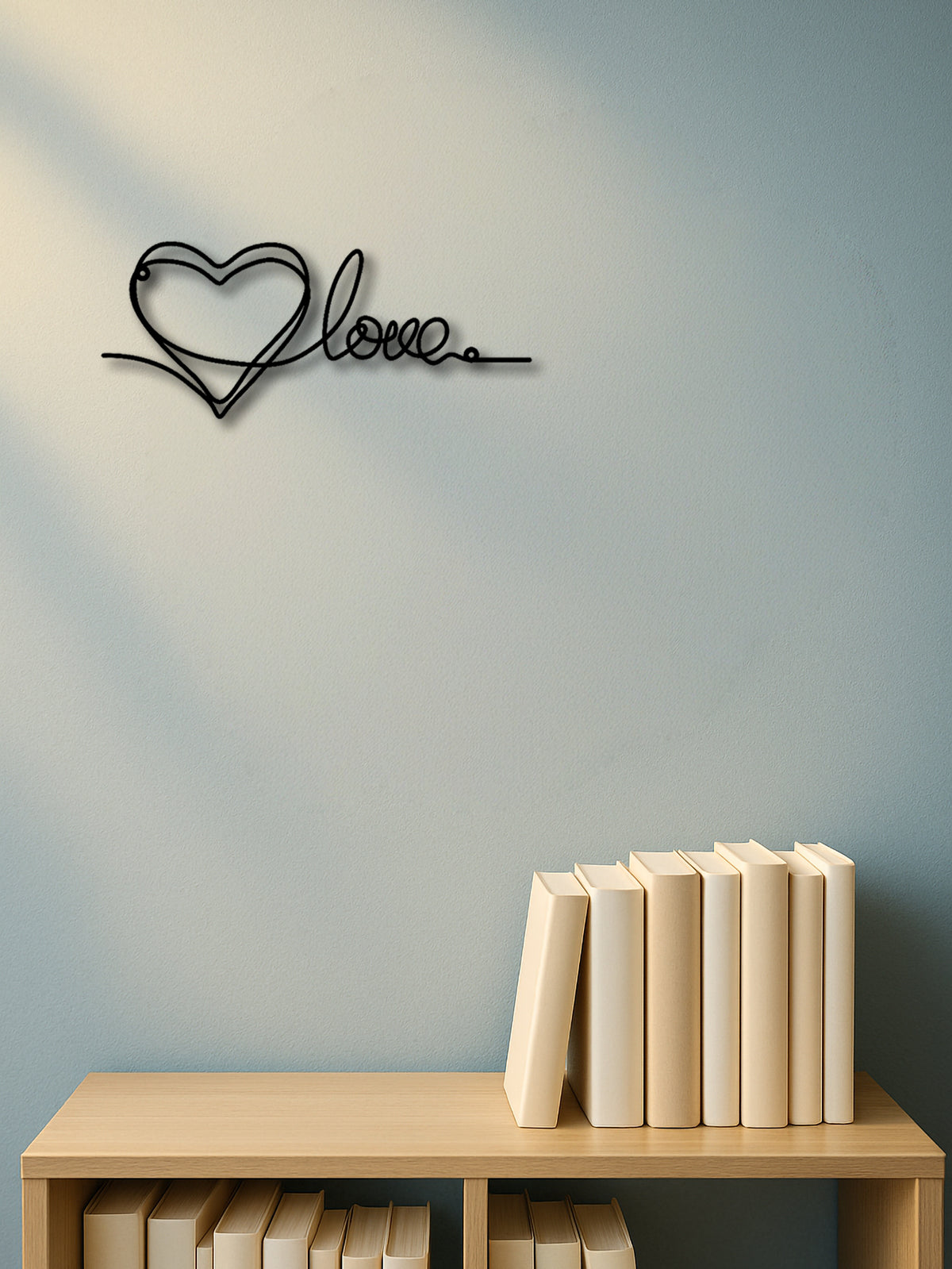 Metal Heart Love Shaped Wall Hanging Ornament Line Art Pendant Metal
