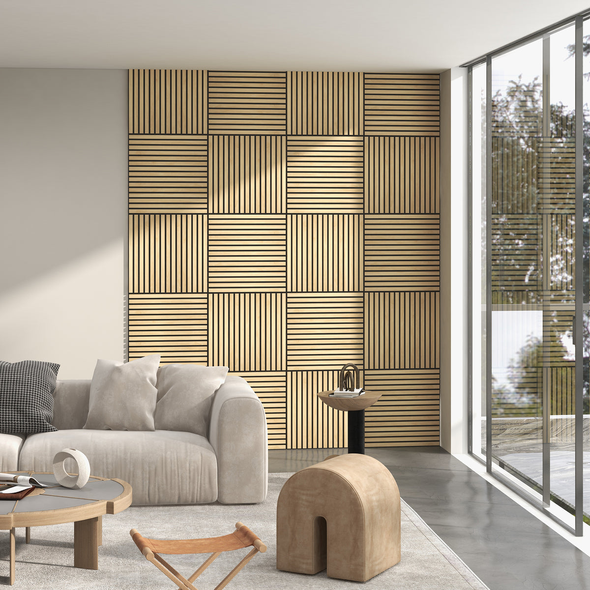 24" X 24" Wood Panels For Wall, 4 Pack Acoustic Panels, Sound Absorbing