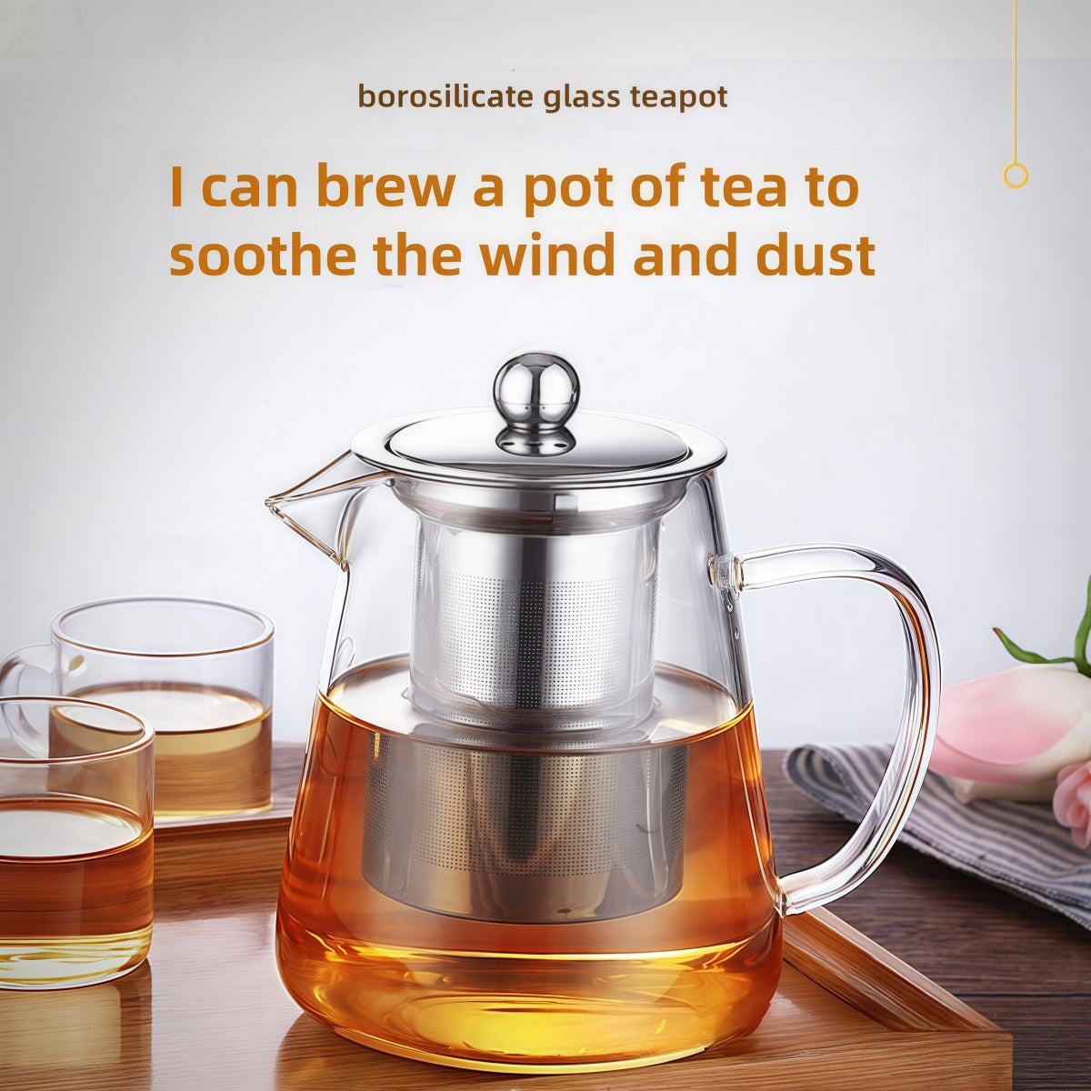 950 ML High Borosilicate Heat-resistant Glass Tea Pot Transparent