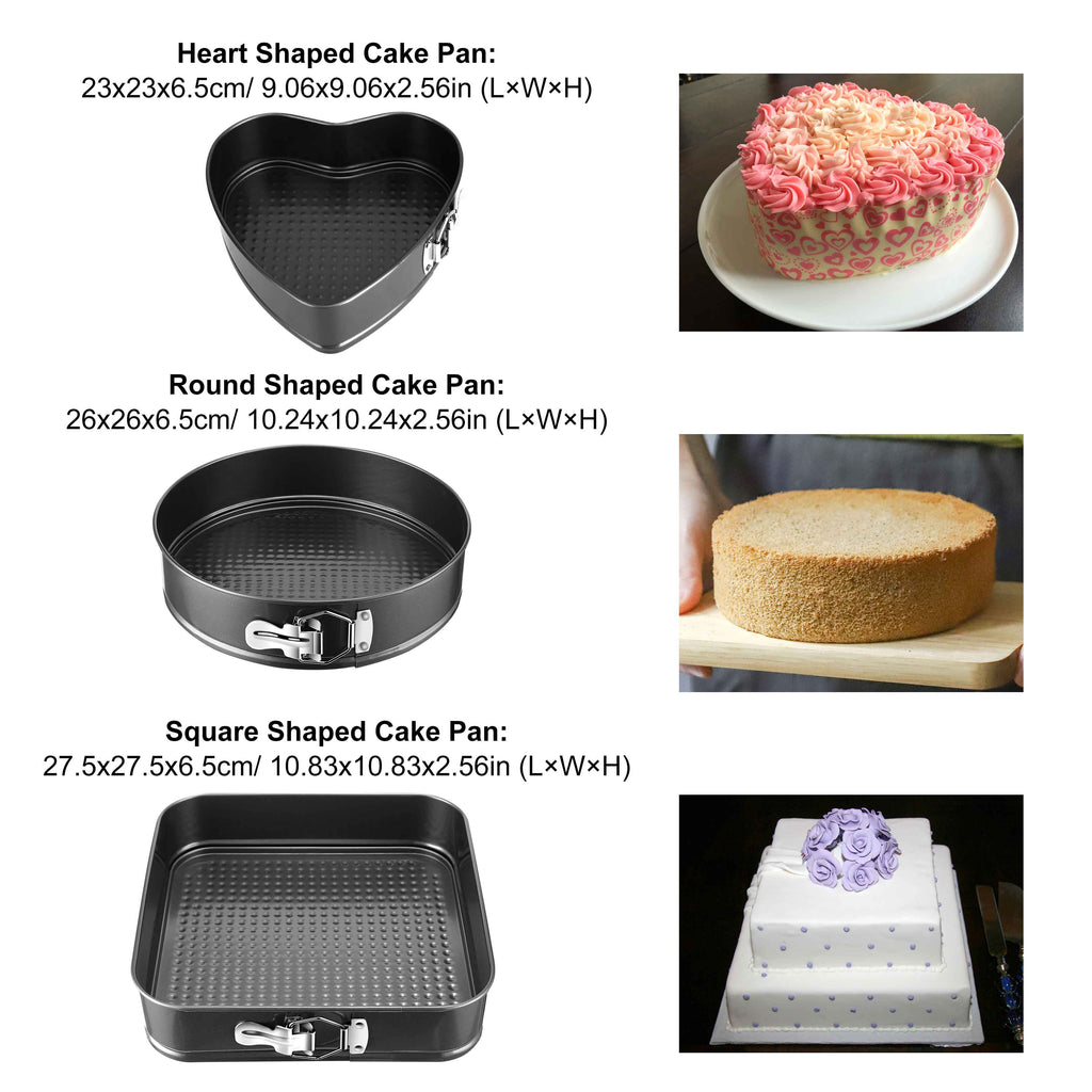 3Pcs Per Set Non-stick Springform Cake Pan Leakproof 9in 10in 11in