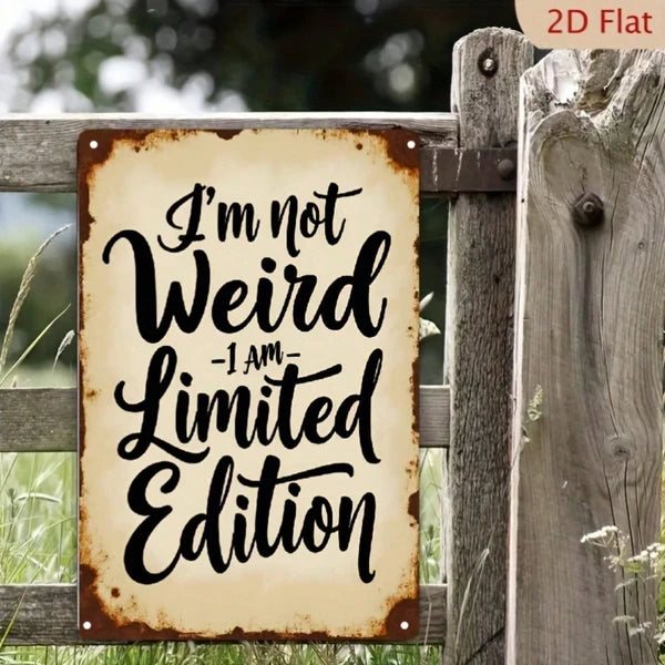 Funny Metal Tin Sign 18x12 Inch, I'm Not A Freak I'm A Limited Edition