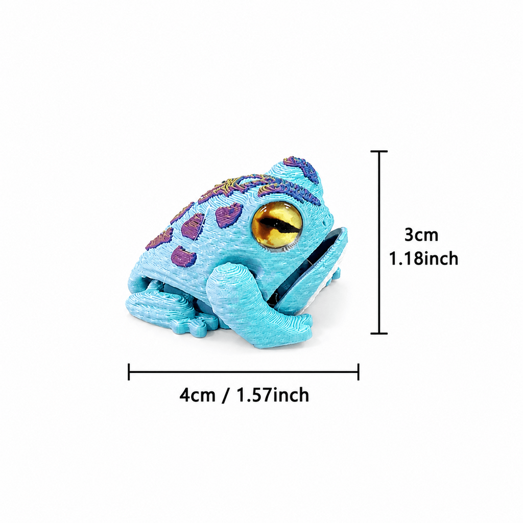 4PCS 3D Printed Mini Frog Figurine Set, Random Color Cute Frog